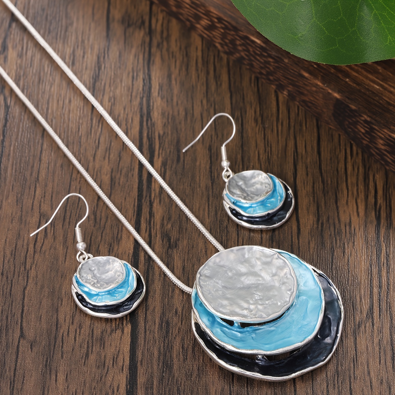Boho Jewelry Set Disc Drop Earrings Necklace Party Accessories